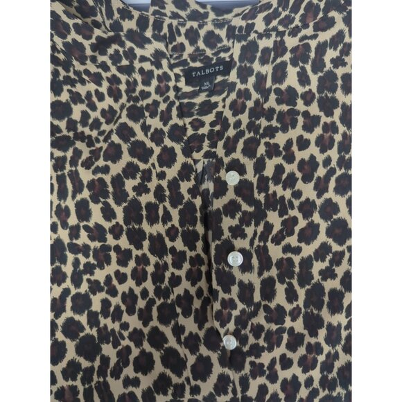 Talbots Women's Top XL Leopard Print Animal Goth Office Cocktail Classy Casual‎ - Picture 11 of 11